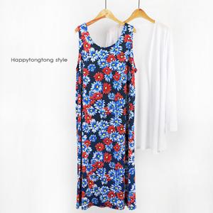해피통통 빅사이즈 플라워 나시롱원피스 쿨한 바캉스여성원피스