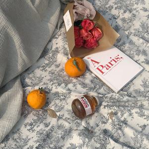 프렌치 감성 비치 대형 피크닉 매트 돗자리_린넨 120x200cm