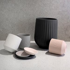 [마이플랜트] 원형라인 매트 컬러 클레이토분 15호 화분받침세트