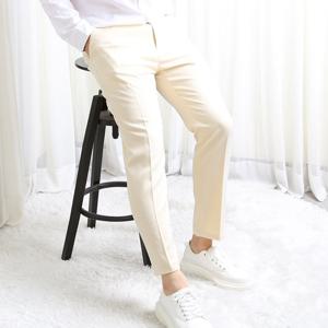 사이드밴딩 셔츠빠짐없는 스판 아이보리 슬랙스 CUDG1007