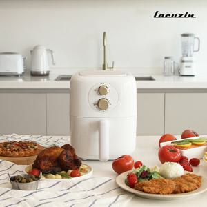 라쿠진 3L 저소음 미니 에어프라이어 LCZ0101 올스텐 받침대 구성