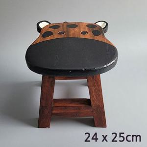 핸드메이드 기린 동물 캐릭터 원목 의자 스툴