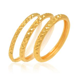 여자 순금 3.75g 24K [레이어드 컷팅 실반지 3개세트]