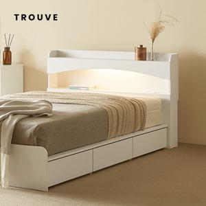 클레버 LED조명 수납침대 Q (콘센트)