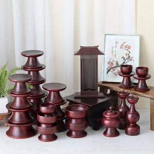 남원 제사 목기 무전물푸레 간편쓰리옻칠제기세트 27p(퇴주그릇)