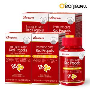 로니웰 면역케어 레드 프로폴리스 60캡슐 4개 (총 4개월분)