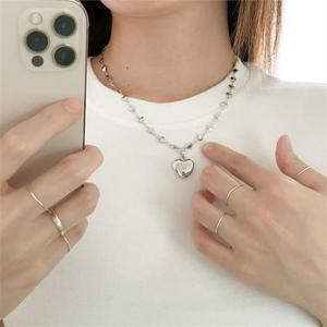 [마물샵] 하트 통통 한 팬던트 하트 체인 목걸이