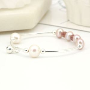 SG017-스트로베리쿼츠8mm+담수 진주+실버 925 원석 염주 은 팔찌