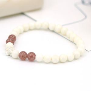 SG035-산호석 6mm+실버 925 플라워 원석 패션 염주 비즈 은 팔찌