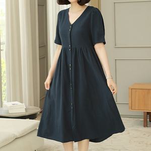 [웬디즈갤러리]린넨 브이넥 원피스 BOP028