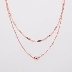 오팔하우스 14k 두 줄 레이어드 볼 체인 목걸이 OPGDN105