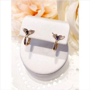 미니골드 14k [THANK YOU] 럭키 고래꼬리 원터치 귀걸이 EJIM4156