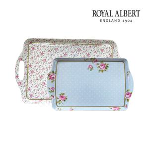 [로얄알버트] 뉴황실장미 트레이 2P 세트 (로즈컨페티+폴카블루)