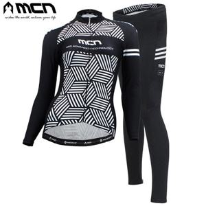 MCN 여성 자전거의류세트 큐비 긴팔져지 9부긴바지