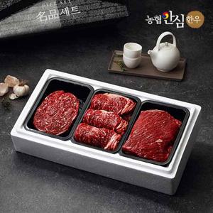 [농협안심한우] 명품 한우 구이정육선물세트 3호 900g 1+등급