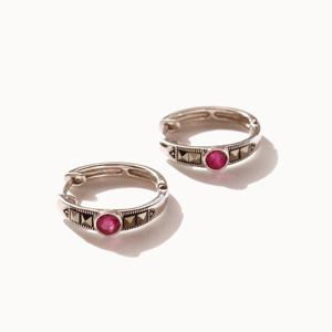 제이로렌 1M03330 7월탄생석 루비 마카사이트귀걸이