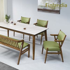 핀란디아 파코 6인 통세라믹 식탁세트(의자3벤치1)