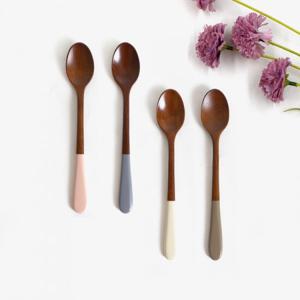 [박씨상방] (4종) 파스텔컬러 옻칠 나무 티스푼세트