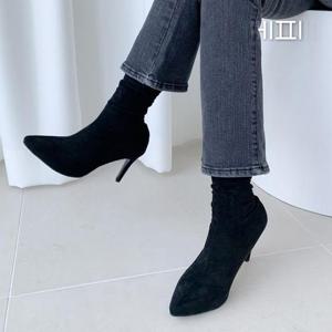 [에피소드블랑][에피소드블랑] 여성 앵클 오버 부츠 하이힐 9cm