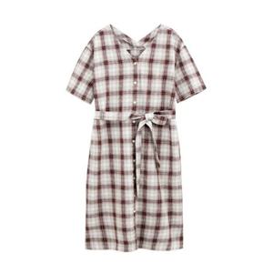 [에이치커넥트]여성 체크 밸트 원피스 (3022212140280_200)