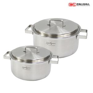 한일스텐레스 제피로스 IH통5중 304스텐 냄비세트 2종B 양18+양20
