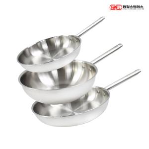 한일스텐레스 제피로스 IH통5중 304스텐 후라이팬세트 3종 후24+후28+웍28