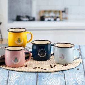 [세신 퀸센스] 법랑 머그컵 380ml 4종 -네이비/핑크/옐로우/하늘