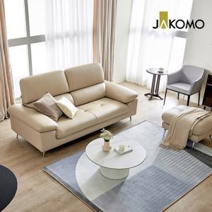 [자코모] 루셀 3인 천연면피 소가죽 소파+스툴