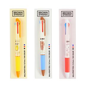 브라운앤프렌즈 3색 볼펜 2탄 부드러운 캐릭터 멀티펜