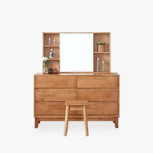 [엠하우스] 미네뜨 원목 와이드 수납 화장대세트 (착불)