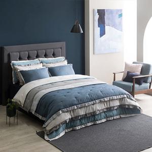 네이처썸 스퀘어자수 워싱차렵이불3장+자수베개커버6장 K