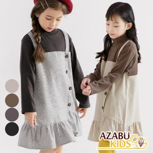 [아자브키즈] 모나 체크 원피스 긴팔 여아 아동 주니어
