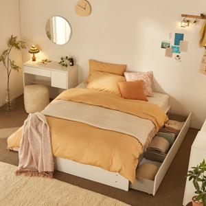 누보 무헤드 빅서랍 수납침대 프레임 Q+본넬 양면매트리스