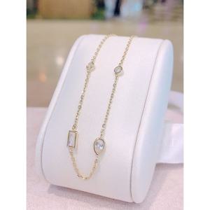 미니골드 14k [THANK YOU]앤슬리 화이트 팔찌 BETM4089