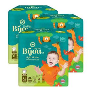 모나리자 기저귀 데이데이비쥬 라이트모션 팬츠 특대형 20매 3팩