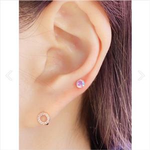 미니골드 14K 오로라 피어싱 라벤더 4MM ENOM4070
