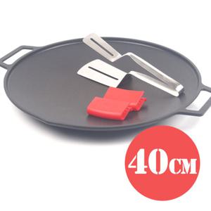 키친아트 대용량 인덕션 그리들팬 40cm+실리콘손잡이+양면뒤집개