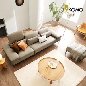 [자코모]레너드 하이 4인 기능성 슈렁큰 천연면피 소가죽 소파+스툴