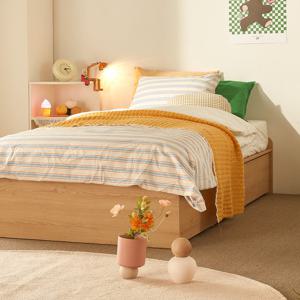 누보 무헤드 빅서랍 수납침대 프레임 Q+7존 독립매트리스