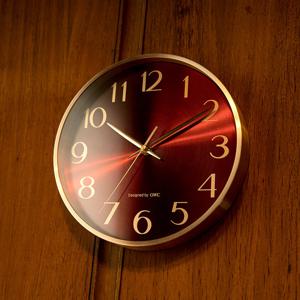 오리엔트 OWC시계 골드 프레임 메탈 디스크 벽시계 레드 250