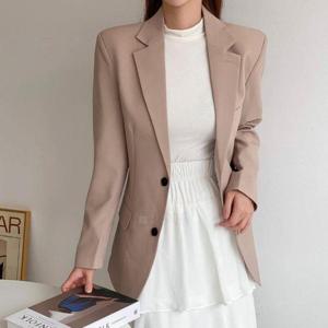여자 스판 정장 하객 면접 무지 블레이져 기본 자켓