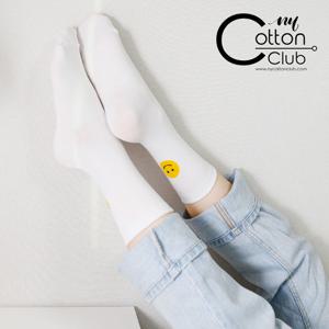 [NY코튼클럽] 여성 해피 스마일 무지 중목 양말 W2306 5족