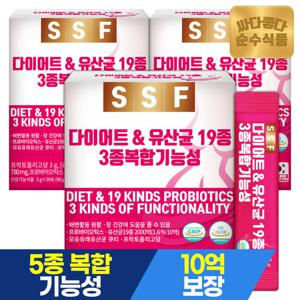 [소비기한 2026-01-20] 순수식품 다이어트 유산균 19종 30포x3박스 총90포 모유 유래 프로바이오틱스 가르시니아 프리바이오틱스