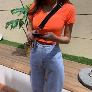 [도도하나][더폰드] 네온 형광 뒤 크로스 엑스 크롭티[7컬러] (7