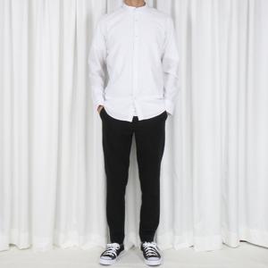 [더셔츠스튜디오]화이트 슬림핏 레이온혼방 차이나카라 솔리드