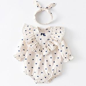 [조이멀티]하트프릴 포인트 아동바디슈트헤어밴드 204484