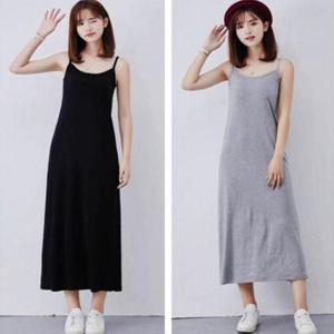 [에스이엔몰][에스이엔몰] 민소매 슬립 면 끈나시 롱 여름 해변