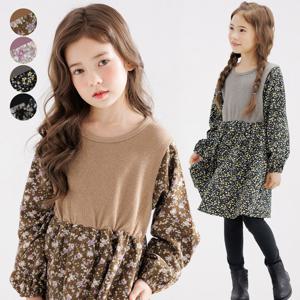 [아자브키즈] 꽃이랑 원피스 니트 긴팔 여아 아동 주니어