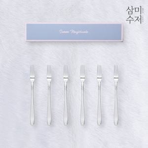 [삼미수저]기본 무광 과일포크 6p