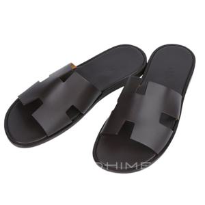 에르메스신발 슬리퍼 레더 이즈미르 블랙